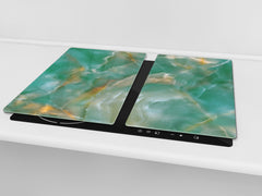 Chopping Board - Induction Cooktop Cover D21 Marbles 1 Series: Green onyx