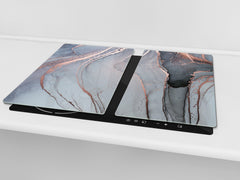 Chopping Board - Worktop saver and Pastry Board - Glass Cutting Board D23 Colourful abstractions: Abstract golden veins