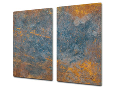 Chopping Board - Impact & Scratch Resistant - Glass Cutting Board D24 Rusted textures Series: Oxidized colorful surface