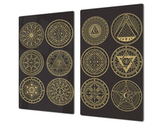 Glass Cutting Board 60D15: Egyptian symbols