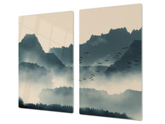 Glass Pastry Board 60D18: Departing birds