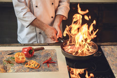 Chopping Board - Impact & Scratch Resistant - Glass Cutting Board D24 Rusted textures Series: Rusted iron texture