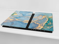 Chopping Board - Worktop saver and Pastry Board - Glass Cutting Board D23 Colourful abstractions: Current of colors