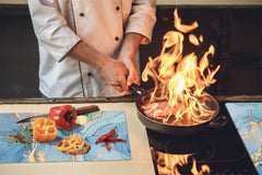 Chopping Board - Worktop saver and Pastry Board - Glass Cutting Board D23 Colourful abstractions: Current of colors