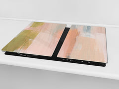 Tempered GLASS Kitchen Board – Impact & Scratch Resistant D27 Vintage leaves and patterns Series: Versatile artistic backdrop