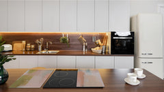 Tempered GLASS Kitchen Board – Impact & Scratch Resistant D27 Vintage leaves and patterns Series: Versatile artistic backdrop