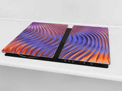 Copy of UNIQUE Tempered GLASS Kitchen Board –Scratch Resistant Glass Cutting Board –Glass Countertop MEASURES: SINGLE: 60 x 52 cm (23,62” x 20,47”); DOUBLE: 30 x 52 cm (11,81” x 20,47”); D29 Colourful Variety Series: Colorful wavy design 1