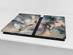 Chopping Board - Worktop saver and Pastry Board - Glass Cutting Board D23 Colourful abstractions: Fluid art painting