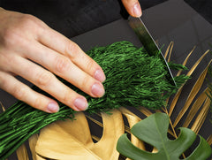 Induction Cooktop Cover Kitchen Board – Impact Resistant Glass Pastry Board – Heat resistant; MEASURES: SINGLE: 60 x 52 cm (23,62” x 20,47”); DOUBLE: 30 x 52 cm (11,81” x 20,47”); D31 Tropical Leaves Series: Leave texture on black background