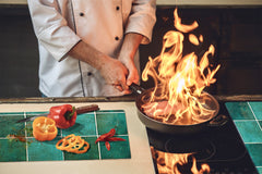 KITCHEN BOARD & Induction Cooktop Cover – Glass Pastry Board D25 Textures and tiles 1 Series: Green vintage ceramic tiles 3