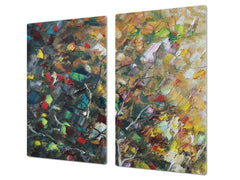 UNIQUE Tempered GLASS Kitchen Board 60D05A: Abstraction on canvas
