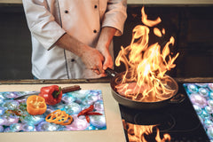 UNIQUE Tempered GLASS Kitchen Board –Scratch Resistant Glass Cutting Board –Glass Countertop MEASURES: SINGLE: 60 x 52 cm (23,62” x 20,47”); DOUBLE: 30 x 52 cm (11,81” x 20,47”); D29 Colourful Variety Series: Shiny pearls 2