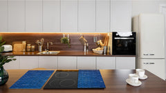 KITCHEN BOARD & Induction Cooktop Cover – Glass Pastry Board D25 Textures and tiles 1 Series: Blue brick background