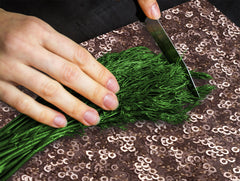 UNIQUE Tempered GLASS Kitchen Board –Scratch Resistant Glass Cutting Board –Glass Countertop MEASURES: SINGLE: 60 x 52 cm (23,62” x 20,47”); DOUBLE: 30 x 52 cm (11,81” x 20,47”); D29 Colourful Variety Series: Gold brown sequins