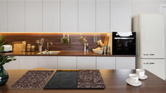 UNIQUE Tempered GLASS Kitchen Board –Scratch Resistant Glass Cutting Board –Glass Countertop MEASURES: SINGLE: 60 x 52 cm (23,62” x 20,47”); DOUBLE: 30 x 52 cm (11,81” x 20,47”); D29 Colourful Variety Series: Gold brown sequins