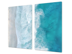Tempered GLASS Cutting Board 60D10: rough sea