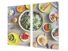 Tempered GLASS Cutting Board 60D16: Vegetable salad