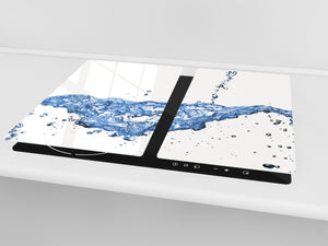 CUTTING BOARD and Cooktop Cover - Impact & Shatter Resistant Glass D02 Water Series: Water 14