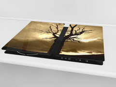 Tempered GLASS Kitchen Board – Impact & Scratch Resistant; D08 Nature Series: Tree 1