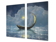 Glass Pastry Board 60D18: A lonely boat