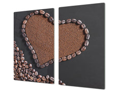 Glass Kitchen Board 60D07: Heart from coffee