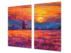 Resistant Glass Cutting Board 60D05B: Dutch windmill