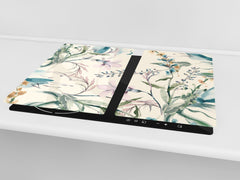 Glass Cutting Board and Worktop Saver D06 Flowers Series: Drawing 11