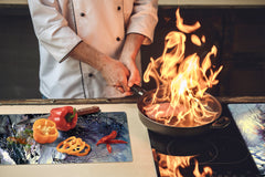 UNIQUE Tempered GLASS Kitchen Board 60D05A: Winter landscape