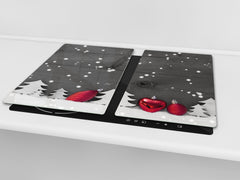 Tagliere in vetro temperato – Tagliere e proteggi; D20 Serie di Natale Sta nevicando.