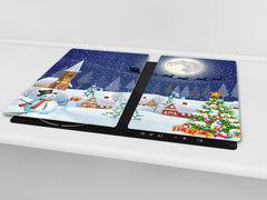Cubre vitro resistente a golpes y arañazos ; Serie Navidad D20 Paisaje de navidad
