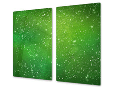 Tempered GLASS Kitchen Board – Impact & Scratch Resistant D10A Textures Series A: Green starry sky