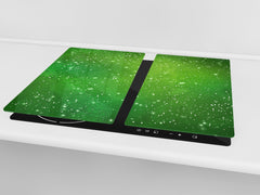 Tempered GLASS Kitchen Board – Impact & Scratch Resistant D10A Textures Series A: Green starry sky