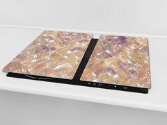 UNIQUE Tempered GLASS Kitchen Board – Scratch Resistant Glass Cutting Board – Glass Countertop MEASURES: SINGLE: 60 x 52 cm (23,62” x 20,47”); DOUBLE: 30 x 52 cm (11,81” x 20,47”); D29 Colourful Variety Series: Vintage mosaic