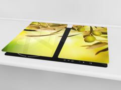 KITCHEN BOARD & Induction Cooktop Cover D07 Fruits and vegetables: Olive 2