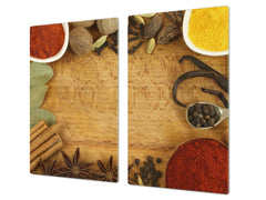 Glass Kitchen Board 60D03A: Root spices 1