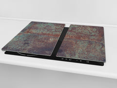 Chopping Board - Impact & Scratch Resistant - Glass Cutting Board D24 Rusted textures Series: Vintage rusted metal