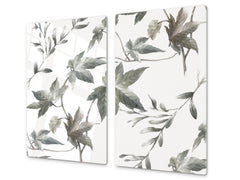 Tempered GLASS Cutting Board – Worktop saver D15 Drawings Series: Leaves 16