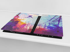 Planche de cuisine en verre trempé D13 Série D'art: Rue