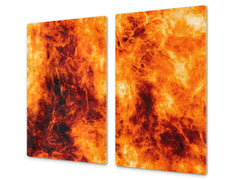 Tempered Glass Cutting Board and Worktop Saver D03 Fire Series: Fire 9