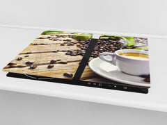 Tabla de cortar decorativa de cristal templado y cubre vitro D05 Serie Café: Café 110