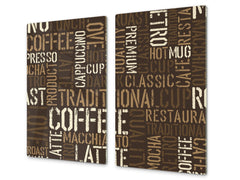 Tabla de cortar decorativa de cristal templado y cubre vitro D05 Serie Café: Café 120