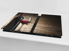 Chopping Board - Induction Cooktop Cover D04 Drinks Series: wine 12