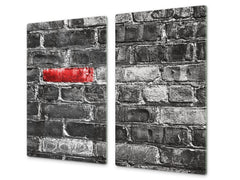 Tempered GLASS Kitchen Board – Impact & Scratch Resistant D10B Textures Series B: Brick Wall 4