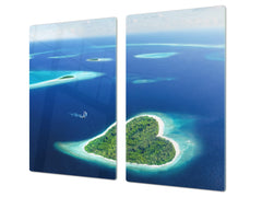 Tempered GLASS Cutting Board 60D10: Islands on the ocean