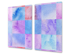 Cubre vitrocerámica y tabla de cortar de cristal templado – Superficie de vidrio templado resistente D13 Serie Dibujos: Mosaico 5