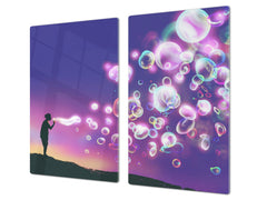 Glass Pastry Board 60D18: Soap bubbles