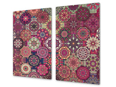 Chopping Board - Induction Cooktop Cover D14 Patterns and Mandalas Series: Moroccan 4