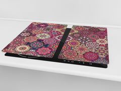 Chopping Board - Induction Cooktop Cover D14 Patterns and Mandalas Series: Moroccan 4