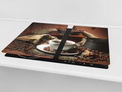 Tabla de cortar decorativa de cristal templado y cubre vitro D05 Serie Café: Café 94