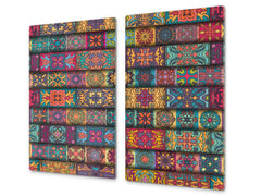 Chopping Board - Induction Cooktop Cover D14 Patterns and Mandalas Series: Tiles 4